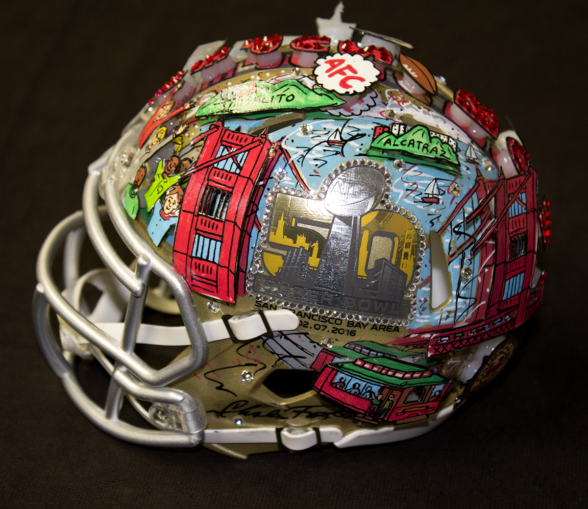 Charles Fazzino NFL: Super Bowl 50 Helmet (Mini Size)